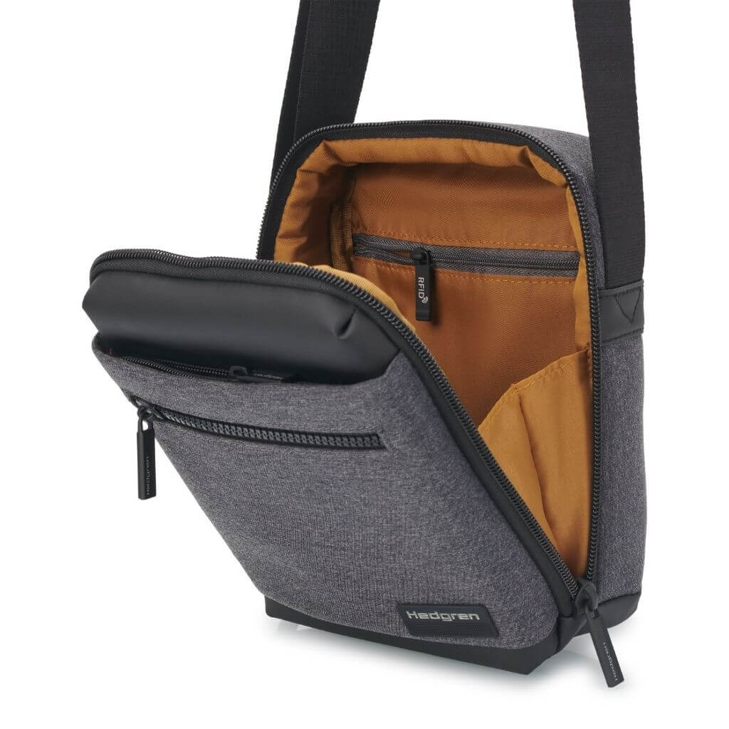 Hedgren App Crossbody Vertical 7" Pouch / Bag RFID Black - Image 7