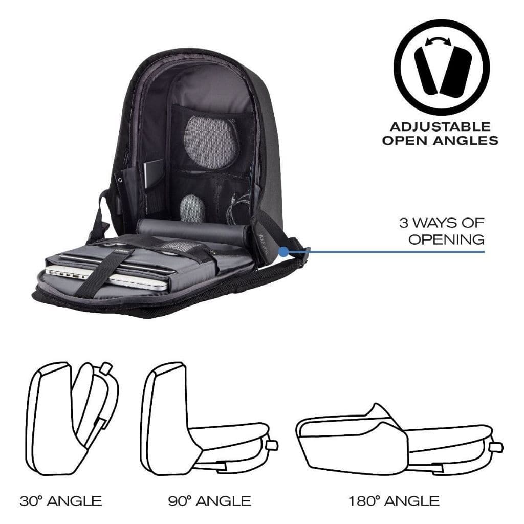 XD Design Bobby Hero Regular Anti-Theft Laptop Backpack - Black - Image 11