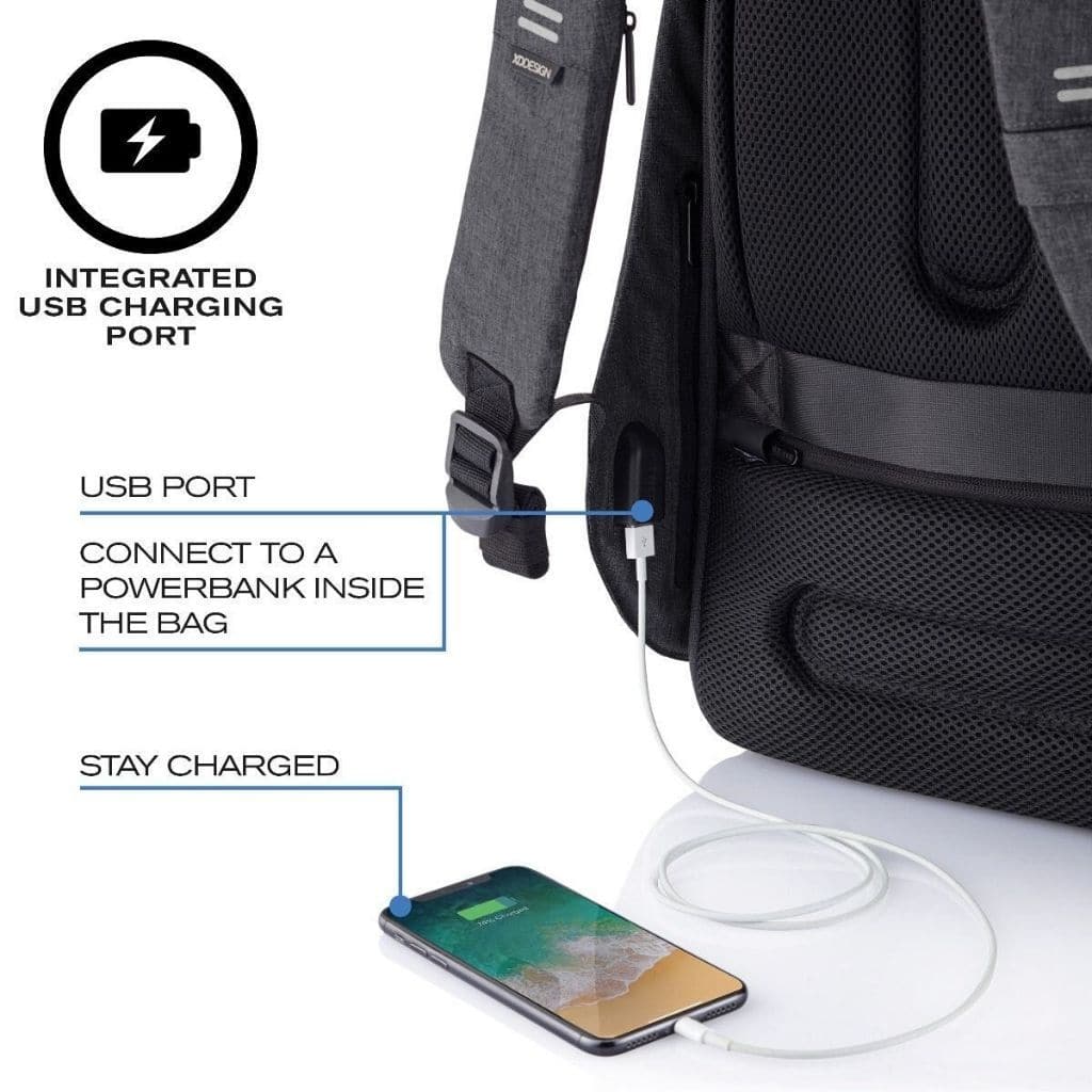 XD Design Bobby Hero Regular Anti-Theft Laptop Backpack - Black - Image 16