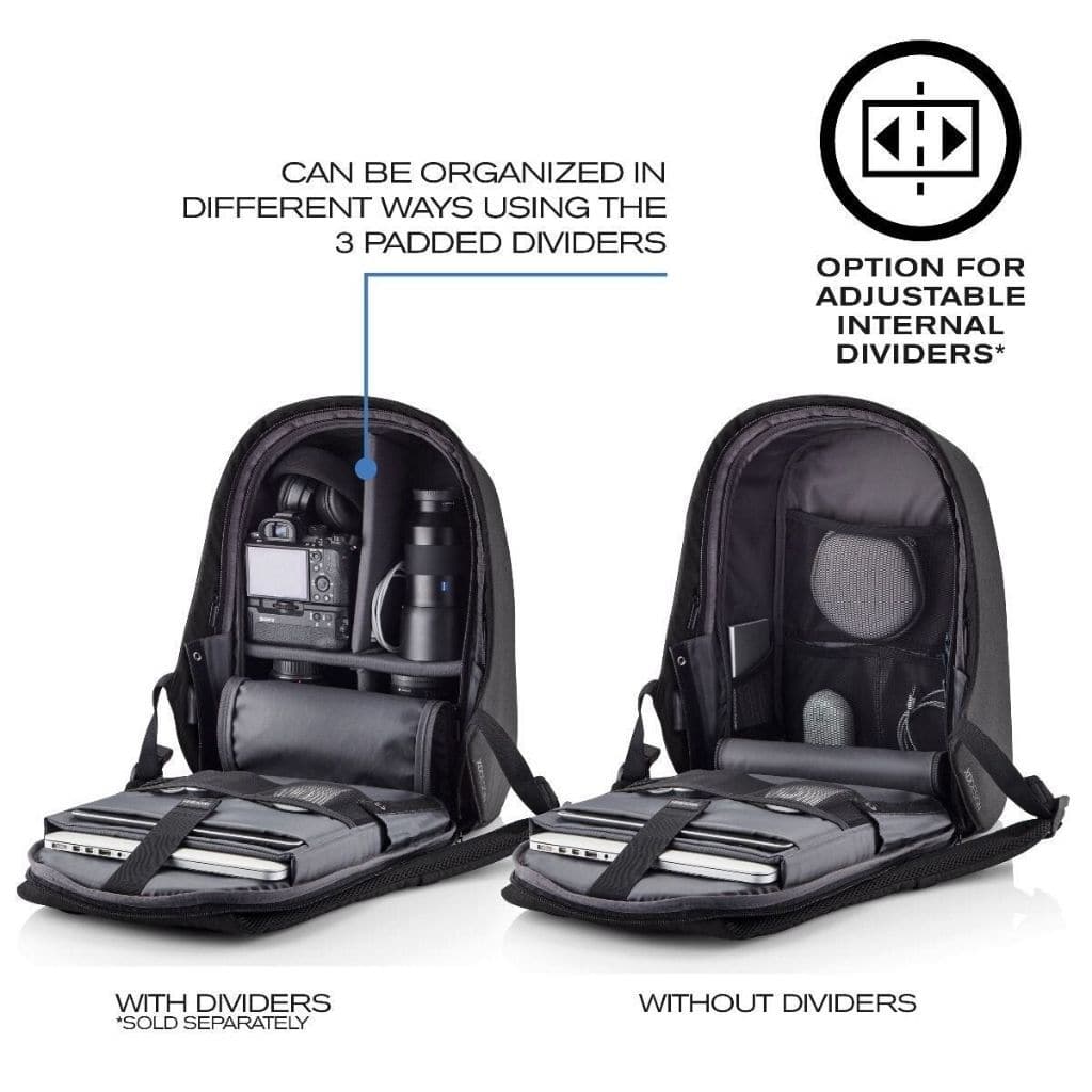 XD Design Bobby Hero Regular Anti-Theft Laptop Backpack - Black - Image 3