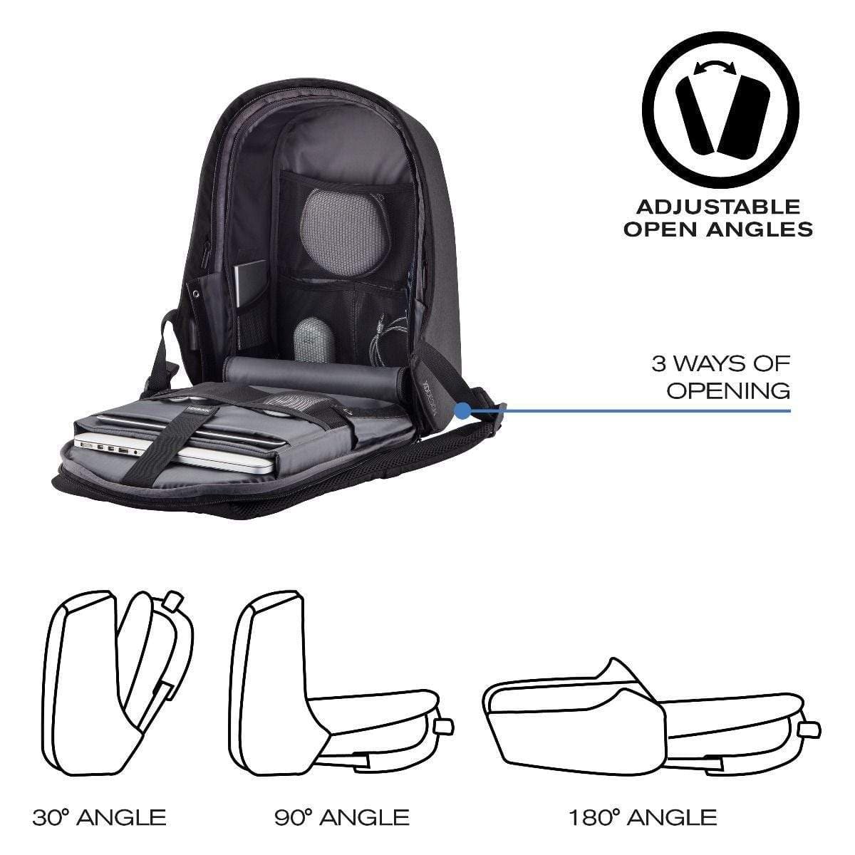 XD Design Bobby Hero XL 17" Anti-theft Laptop Backpack - Black - Image 15