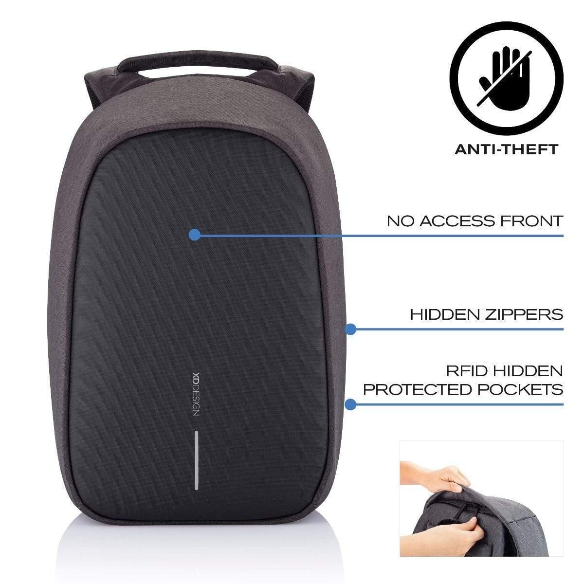 XD Design Bobby Hero XL 17" Anti-theft Laptop Backpack - Black - Image 4