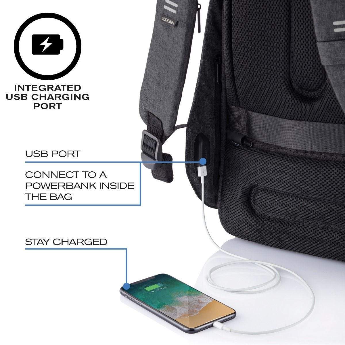 XD Design Bobby Hero XL 17" Anti-theft Laptop Backpack - Black - Image 8